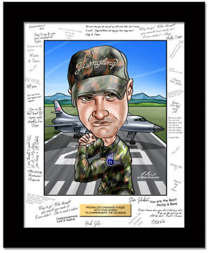 air force retirement gift caricature